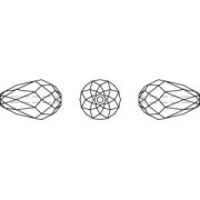 Poires Swarovski 5500 9x6 mm Siam x4