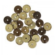 Perles coco disques 15 mm Marron x25|raw }}