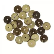 Perles coco disques 15 mm Marron x25