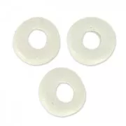 Perles Heishi rondelles en céramique 7 mm Blanc mat x10