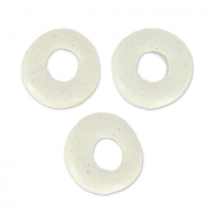 Perles Heishi rondelles en céramique 7 mm Blanc mat x10