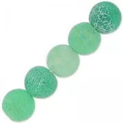 Perles rondes Agate teintées effet craquelé 8 mm Green Turquoise x10
