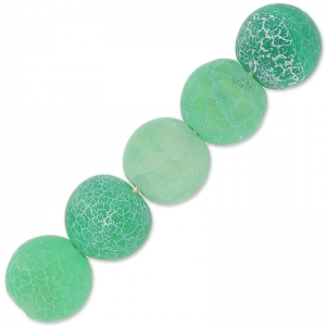 Perles rondes Agate teintées effet craquelé 8 mm Green Turquoise x10