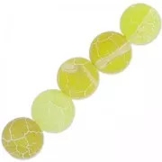 Perles rondes Agate teintées effet craquelé 8 mm Jonquil x10