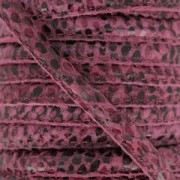 Cordon cuir surpiqué 4 mm Imitation Serpent Fuchsia x1 m