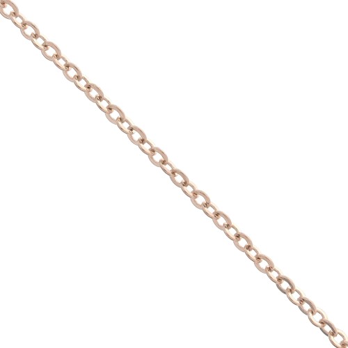 Chaîne maille forçat limée 2.2 mm doré rose x 1m