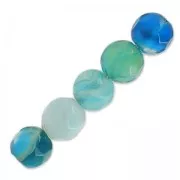 Perles Rondes facettées en agate teintée 4 mm Bleu x20
