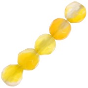 Perles Rondes facettées en agate teintée 4 mm Jaune x20