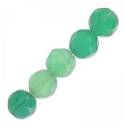 Perles Rondes facettées en agate teintée 4 mm Vert Emeraude x20