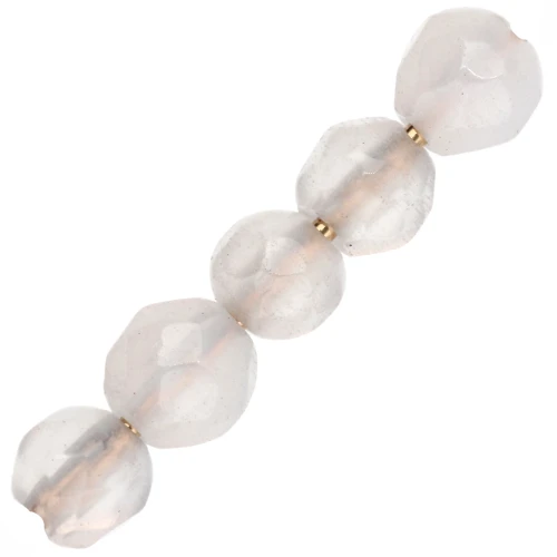 Perles rondes facettées en agate teintée 4 mm White Opal x20