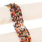 Assortiments de perles rondes facettées en agate teintée 4 mm Multicolore x35cm