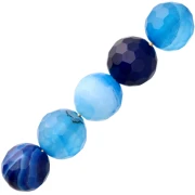 Bleu Marine - Perles Rondes facettées en agate teintée 6 mm Bleu Marine x15 Perles Rondes facettées en agate teintée 6 mm Bleu Marine x15