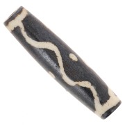 Perles olives décorées 32x8 mm x5