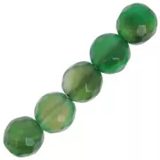 Perles Rondes facettées en agate teintée 6 mm - Vert Emeraude x15