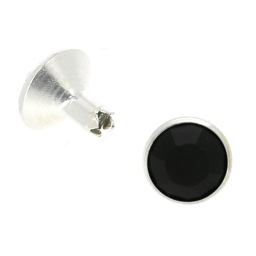 Rivet Swarovski 53005 8 mm Jet / Argenté x1