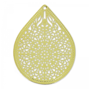 Pendentifs légers gouttes 23 mm doré x4