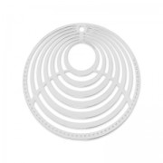 Pendentifs légers ronds 25 mm argenté x4