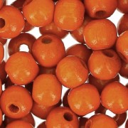 Perles rondes en bois 6 mm Orange x125