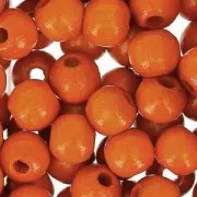 Perles rondes en bois 6 mm Orange x125