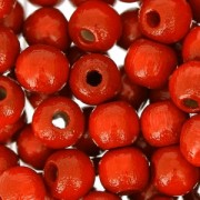 Perles rondes en bois 6 mm Rouge x125