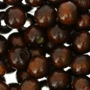 Perles rondes en bois 6 mm Sépia x125