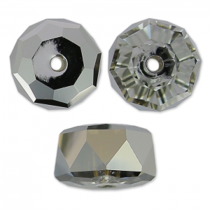 Rondelle Swarovski 5045 8 mm Crystal Silver Night x1