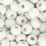 Perles rondes en bois 6 mm Blanc x125