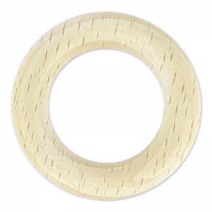 Anneau en bois brut naturel pour bijoux, déco, porte clés 35 mm Naturel x1