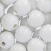 Perles rondes en bois 10 mm Blanc x50
