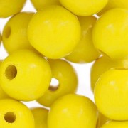 Grosses perles rondes en bois 12 mm Jaune x30|raw }}