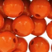 Grosses perles rondes en bois 12 mm Orange x30