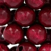 Grosses perles rondes en bois 12 mm Bordeaux x30