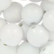 Grosses perles rondes en bois 12 mm Blanc x30