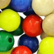 Grosses perles rondes en bois 12 mm Multicolore x30