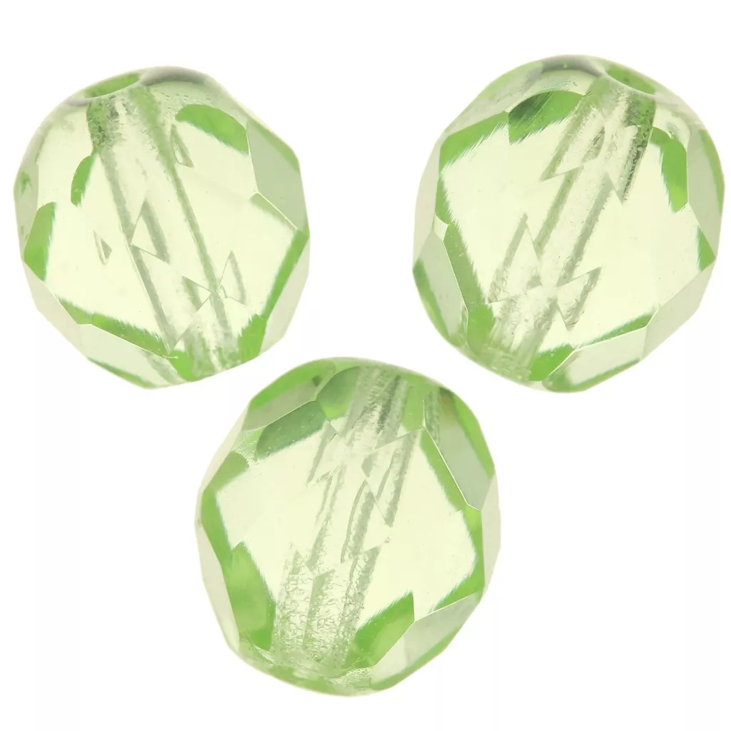 20 Perles Facettées Bohème 8 Mm Péridot - Pour Création De Bijoux