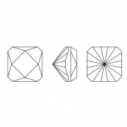 Cabochon Carré Swarovski 4499 6 mm Crystal Silver Night x1