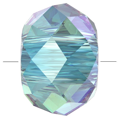 Briolette XL Swarovski 5042 perle rondelle 8 mm - Aquamarine Shimmer 2X x1