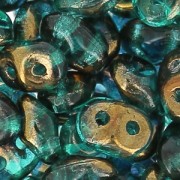 SuperDuo 2,5x5 mm Emerald Semi Bronze Luster x10g|raw }}