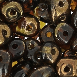 SuperDuo 2,5x5 mm Smoky Topaz Semi Bronze Luster x10g