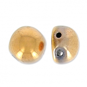 Perles Cabochons 2-hole 6 mm Capri Gold x20