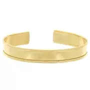 Bracelet en laiton avec rebord courbé 10x170 mm Doré à l'or fin x1