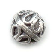 Perle métal 10 mm argenté vieilli x1