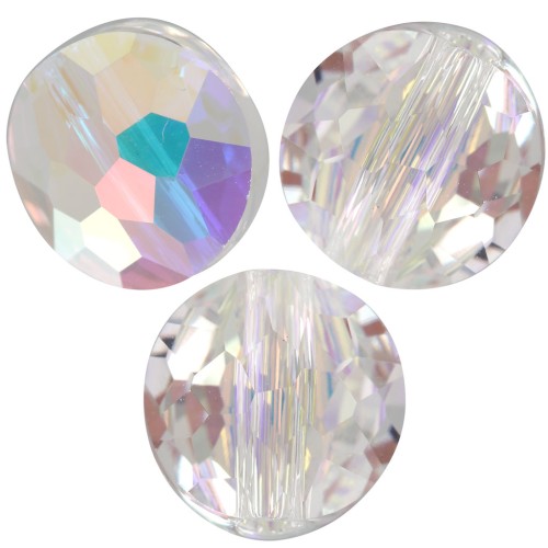 Perle ronde plate -  8 mm - Thin Round Swarovski 5034  - Crystal AB x1
