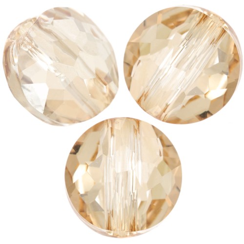 Perles rondes plates - 6 mm - Thin Round  Swarovski 5034 - Crystal Golden Shadow x6
