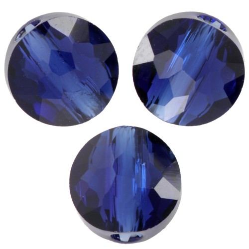 Perle ronde plate - 8 mm - Thin Round Swarovski 5034 - Reinvented Dark Sapphire x1