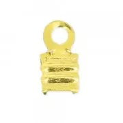 Pince lacet plat 2.5 mm doré à l'or fin x10