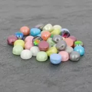 Perles Cabochons 2-hole 6 mm Jet x20