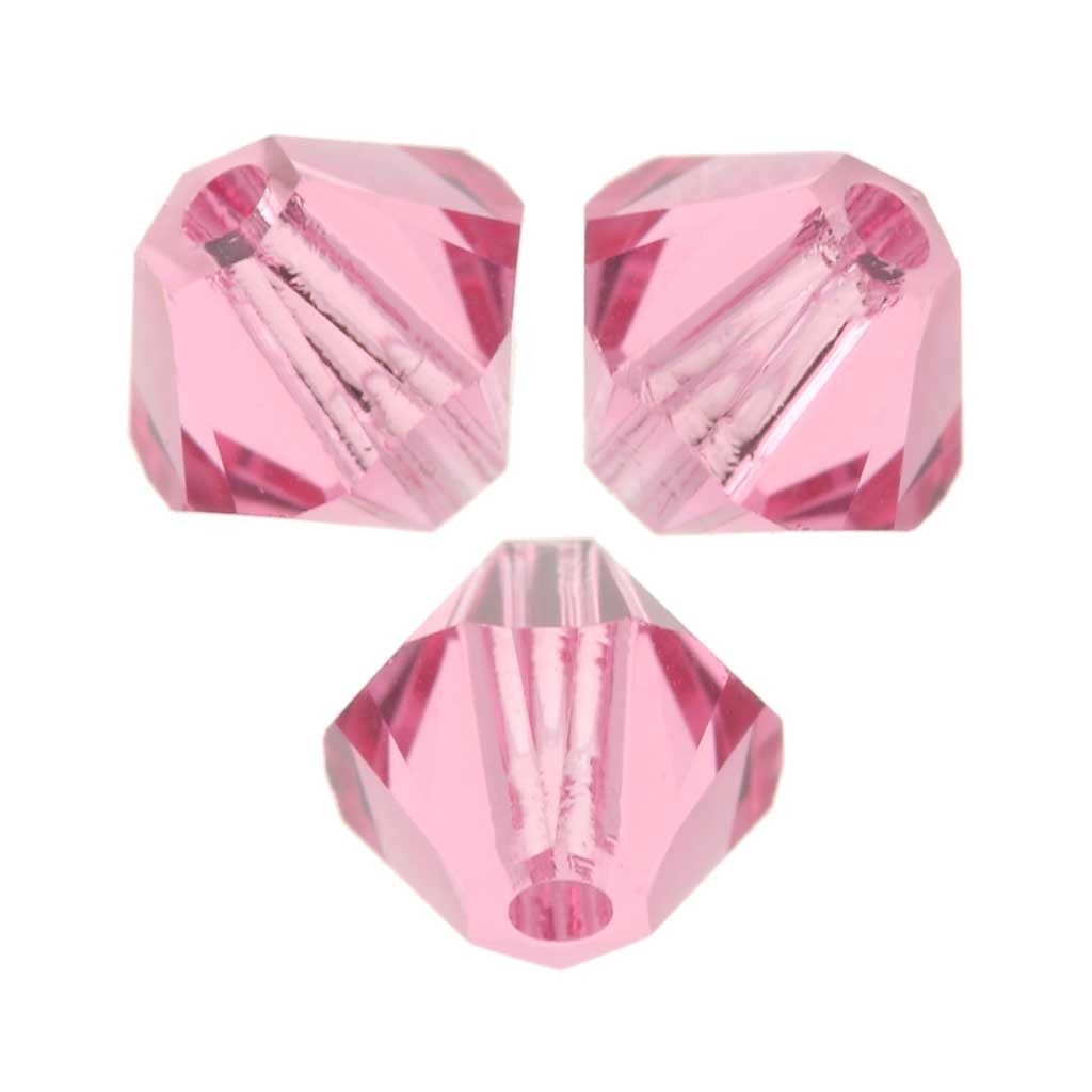 Toupies en cristal Swarovski 5328 3 mm Rose x50 - Perles & Co