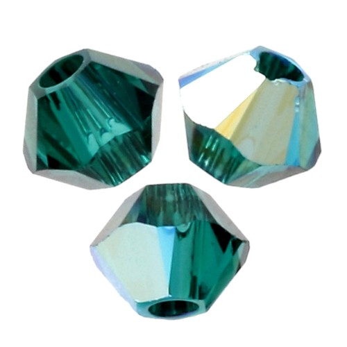 Toupies en cristal Swarovski 3 mm - Emerald AB x50