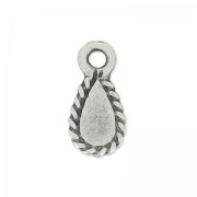 Breloques gouttes 11.5 mm argenté vieilli x4|raw }}